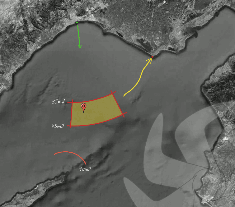 Refah'ın batırıldığı bölgenin taslak haritası
